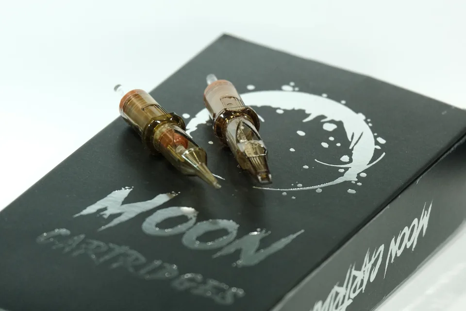 Original cartridges on a Moon box