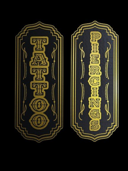 Gold Engraving on Black