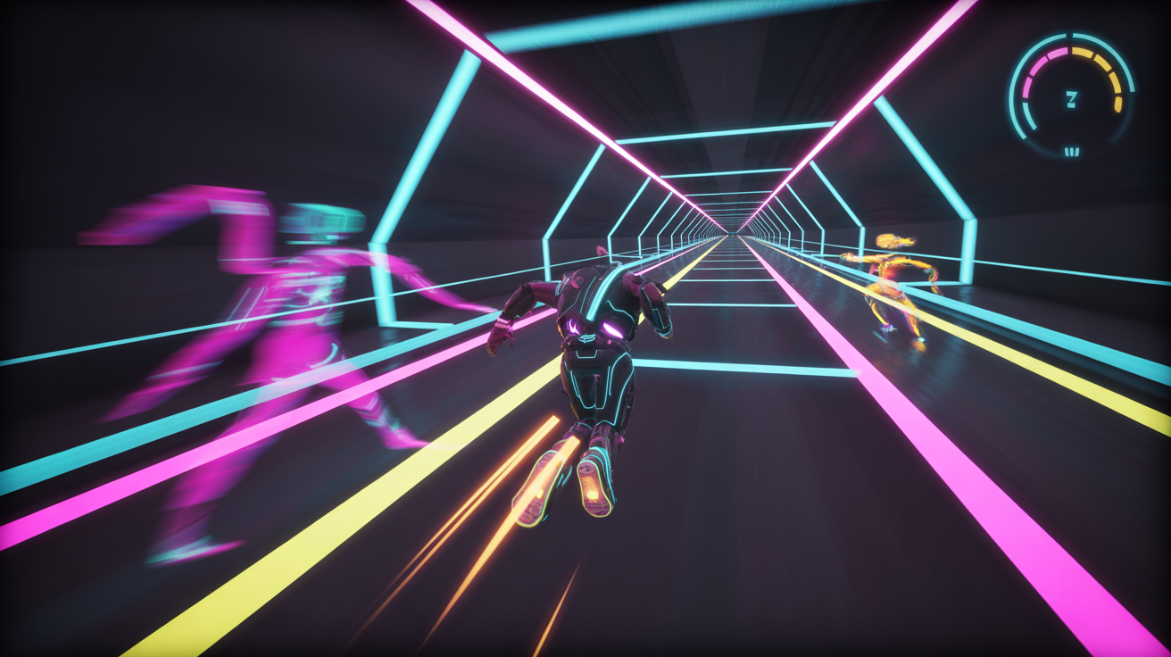 Intense gameplay with multiple enemies and projectiles